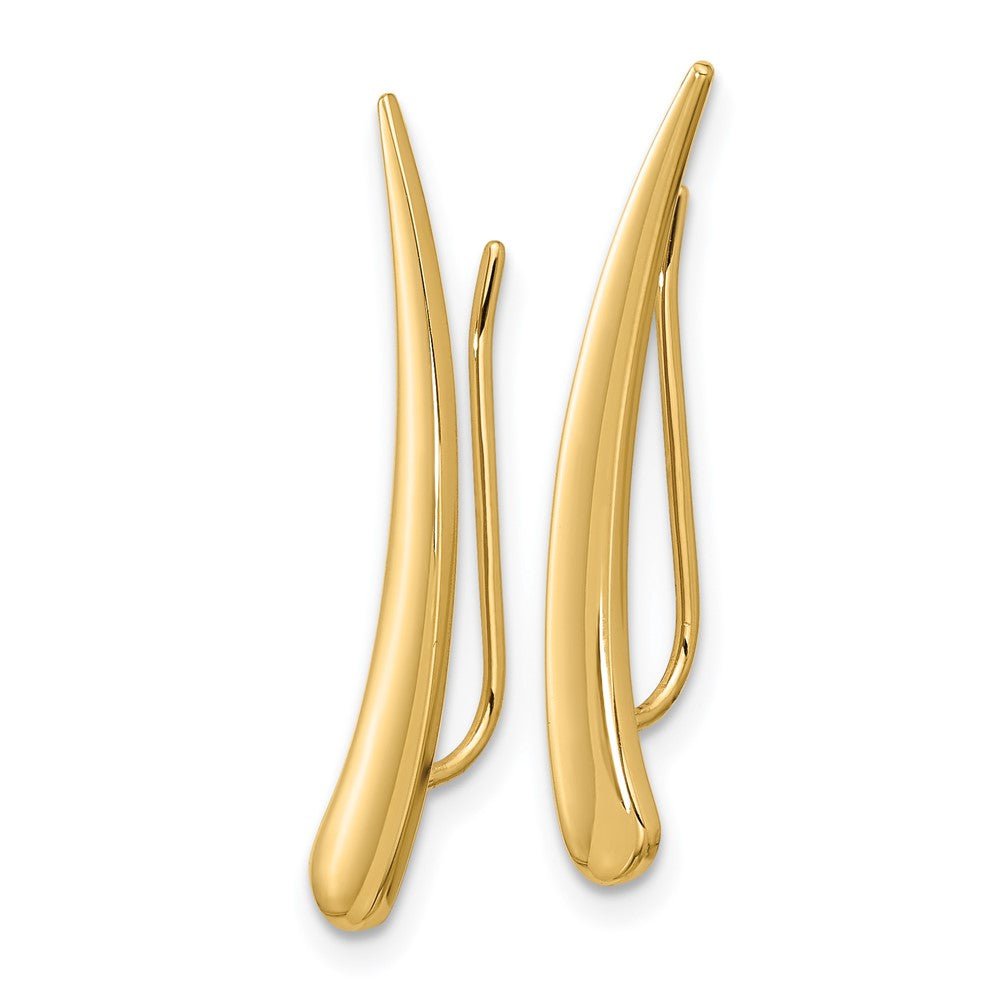 14KT Yellow Gold Polished Pointed Ear Climber Earrings - Chapel Hills Jewelry