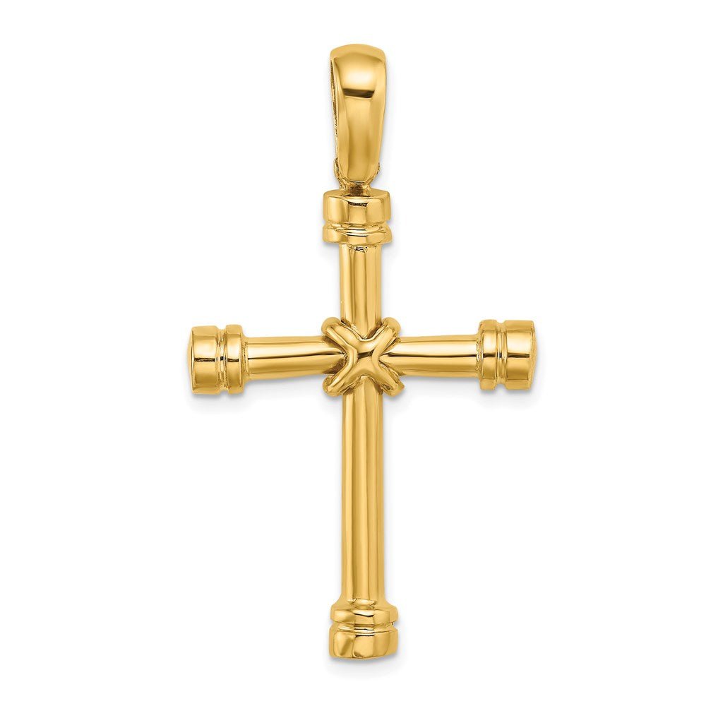 14KT Yellow Gold Polished w/ X Center Cross - Chapel Hills Jewelry