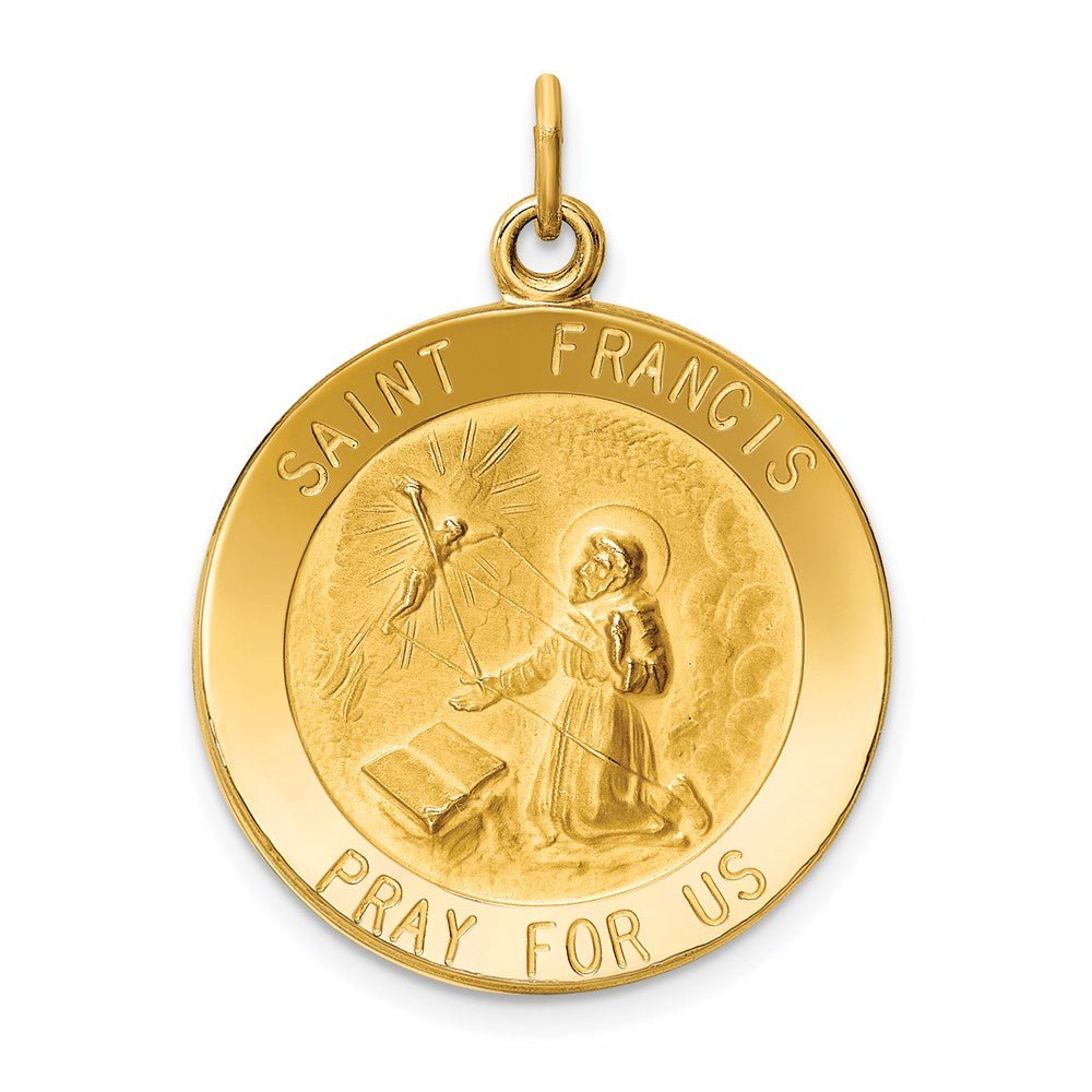 14KT Yellow Gold Saint Francis Medal - Chapel Hills Jewelry