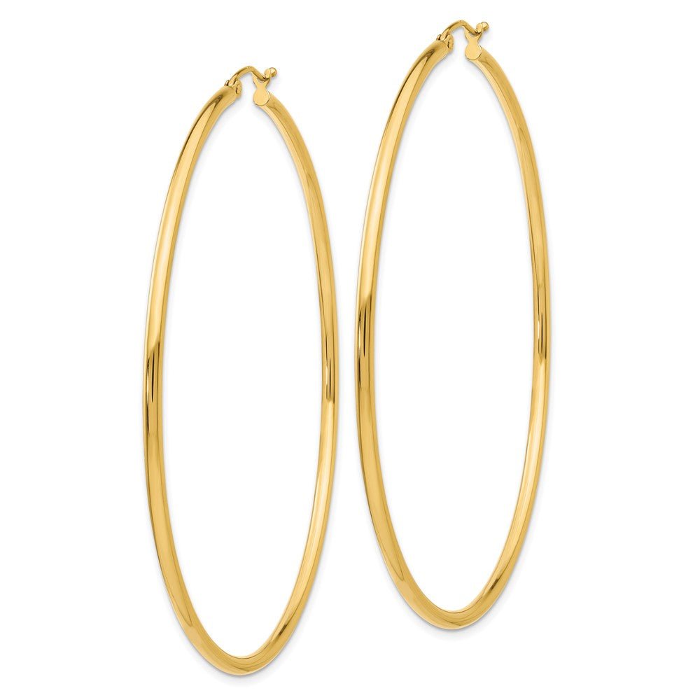 14KT Yellow Polished 2.5mm Lightweight Tube Hoop Earrings - Chapel Hills Jewelry