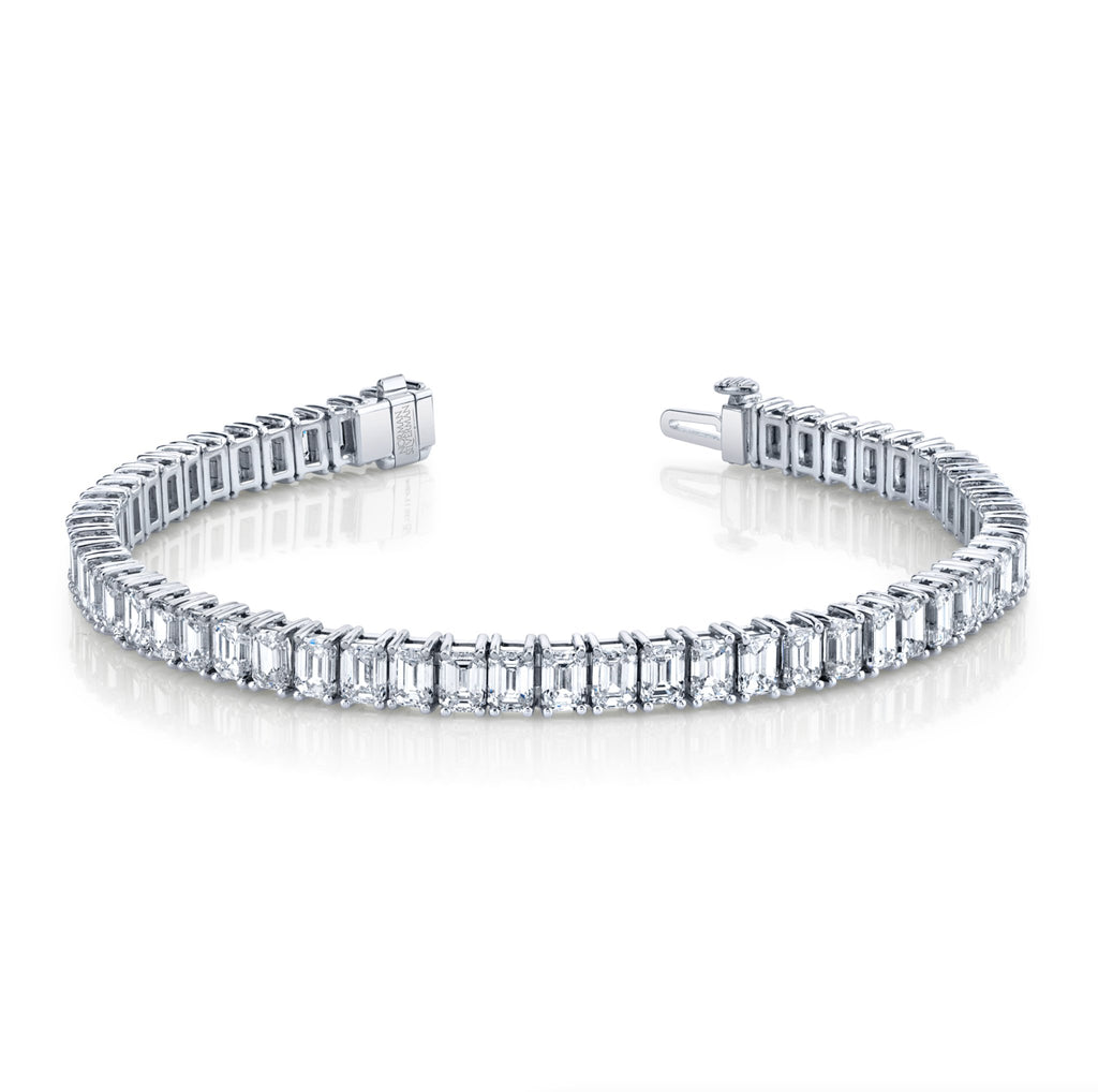 13.49 Carat Emerald Cut Straight Line Bracelet - Chapel Hills Jewelry