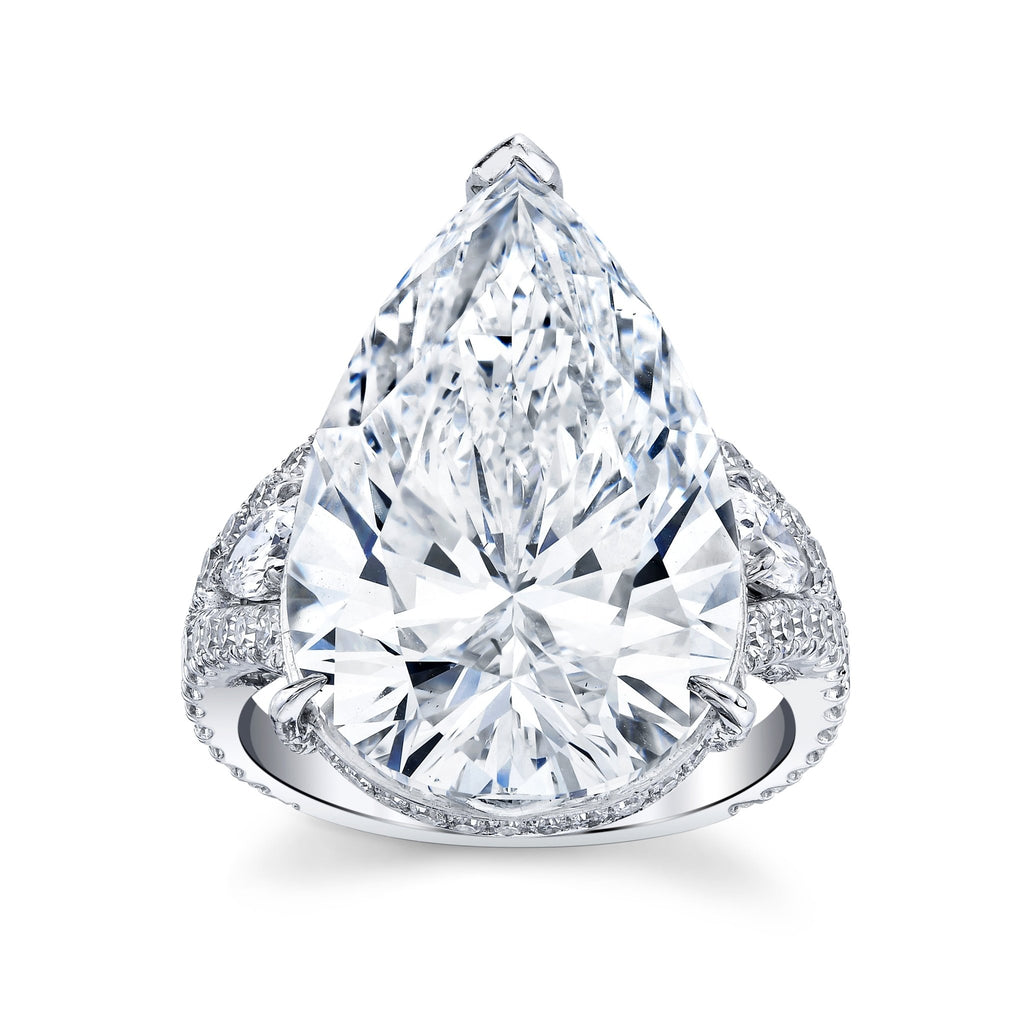 13.71 Carat Pear Shape Diamond Ring - Chapel Hills Jewelry