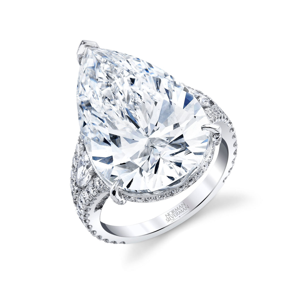 13.71 Carat Pear Shape Diamond Ring - Chapel Hills Jewelry