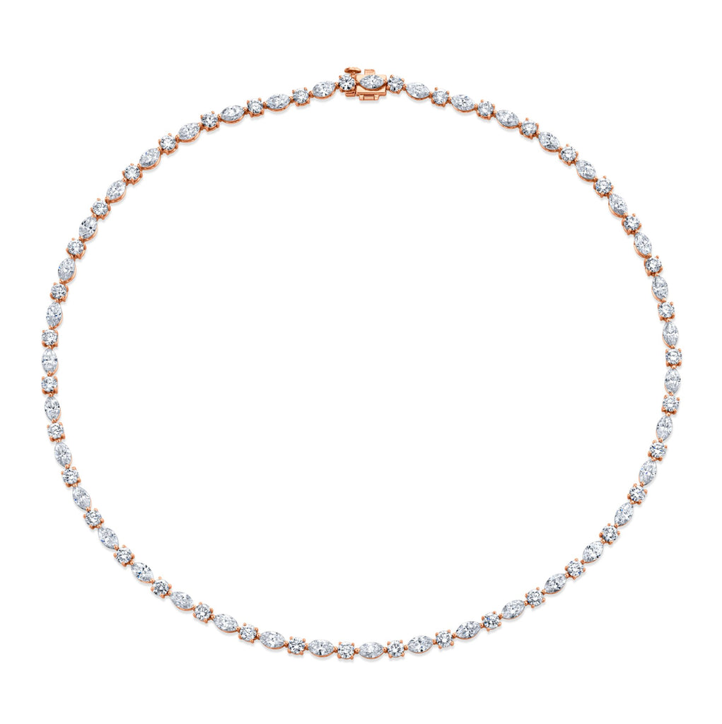 14.96 Carat Round and Marquise - Cut Diamond Necklace - Chapel Hills Jewelry