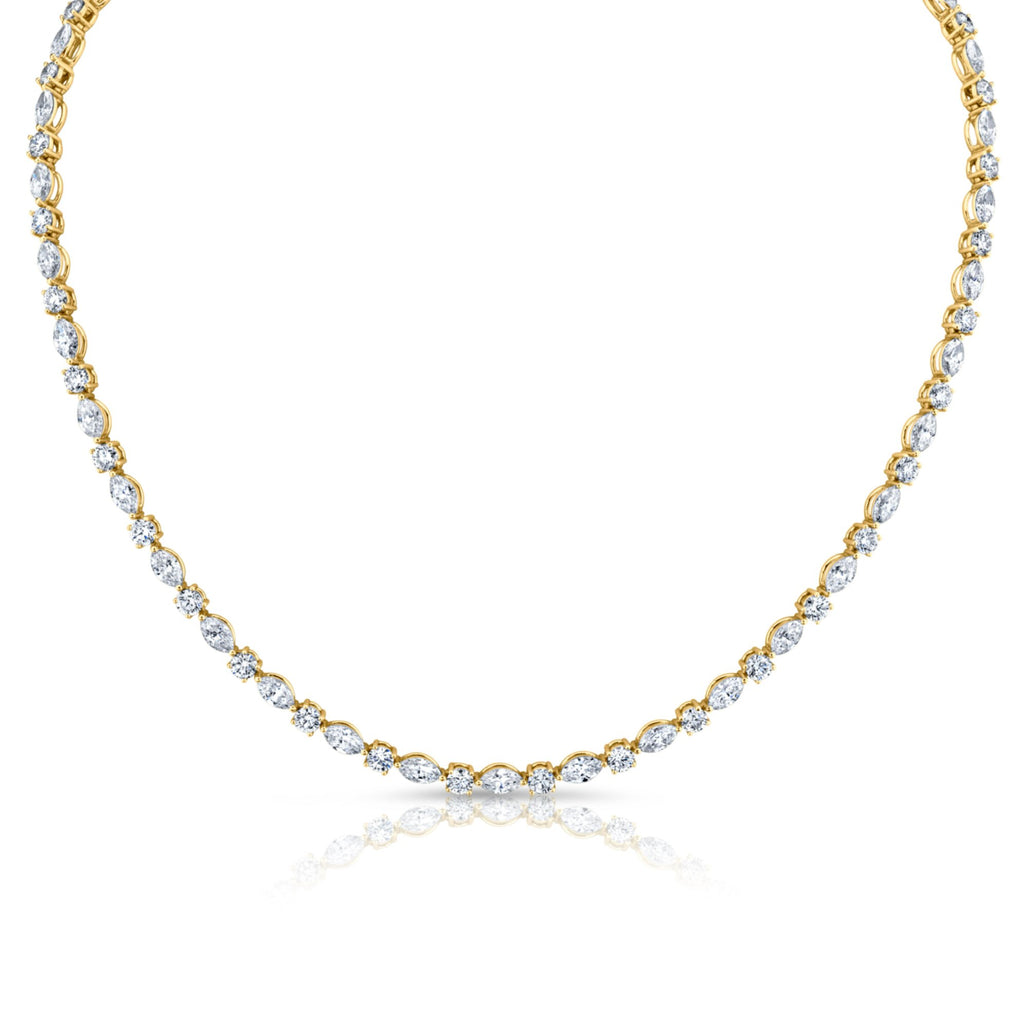 14.96 Carat Round and Marquise - Cut Diamond Necklace - Chapel Hills Jewelry