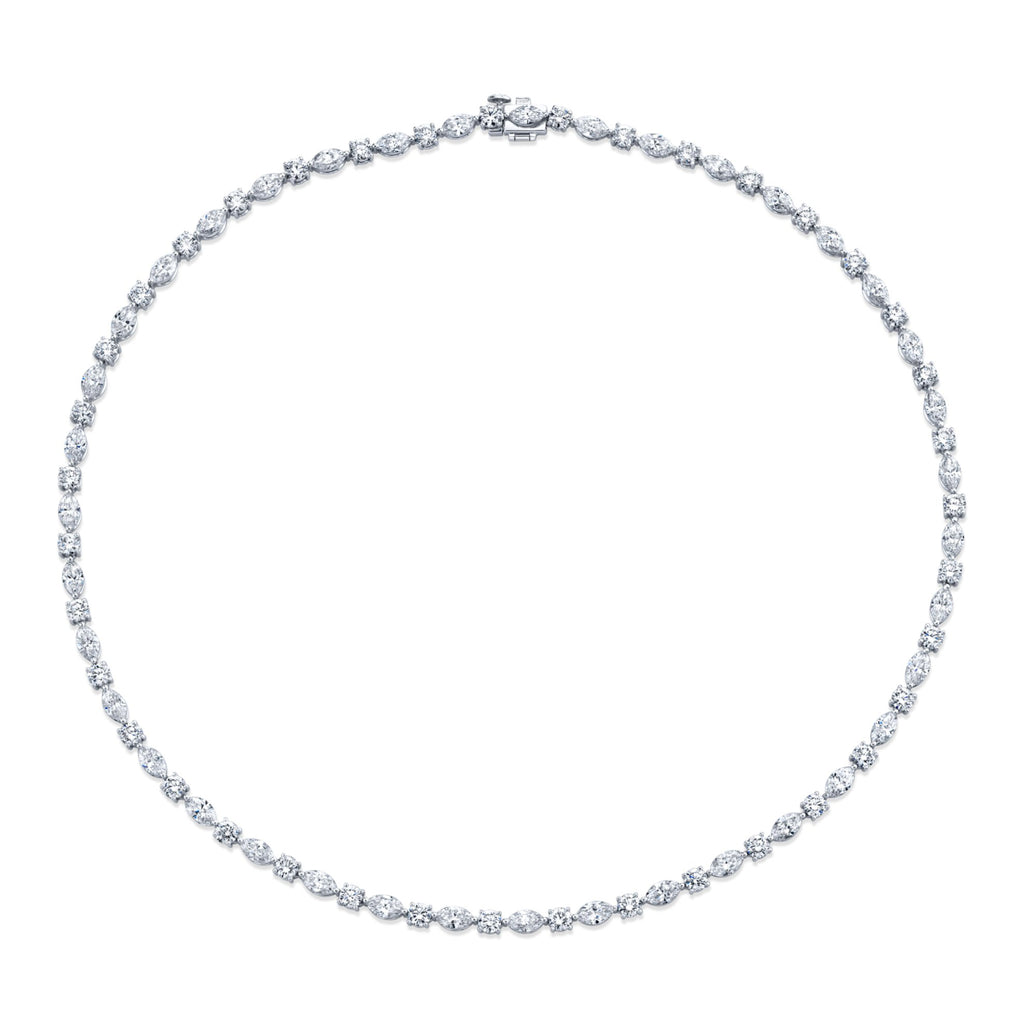 14.96 Carat Round and Marquise - Cut Diamond Necklace - Chapel Hills Jewelry