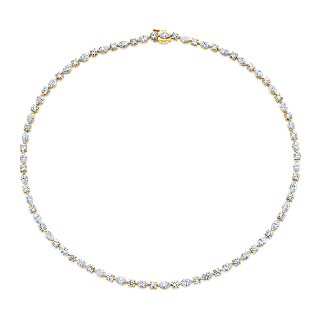 14.96 Carat Round and Marquise - Cut Diamond Necklace - Chapel Hills Jewelry