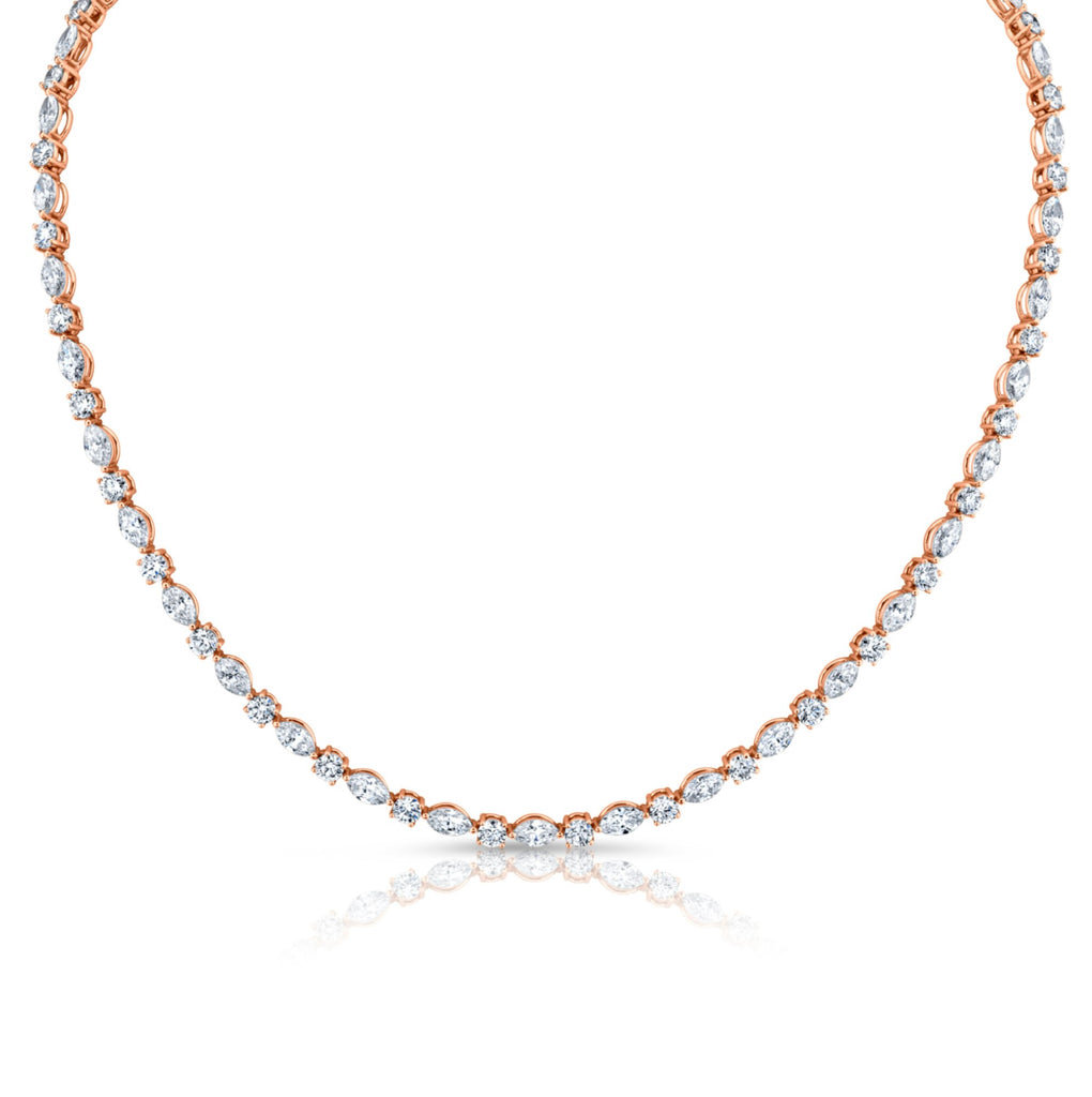 14.96 Carat Round and Marquise - Cut Diamond Necklace - Chapel Hills Jewelry