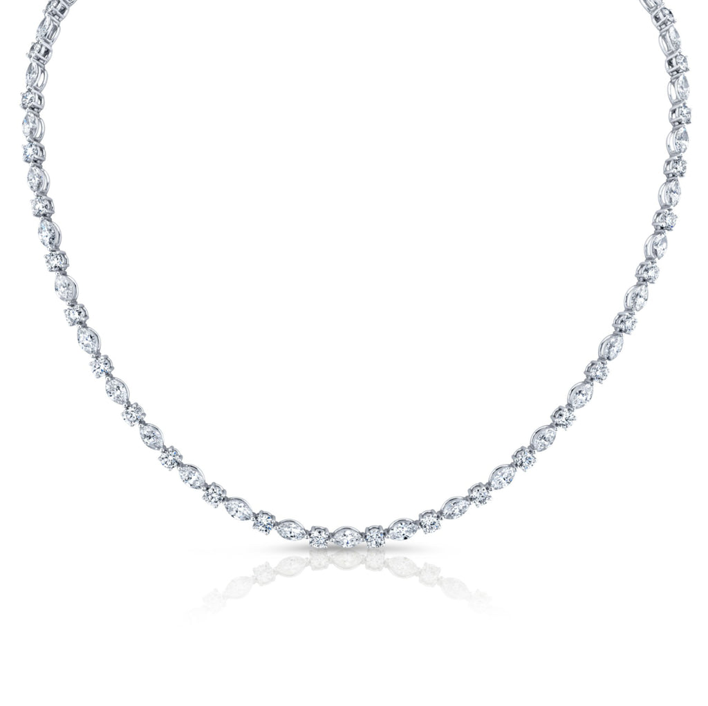 14.96 Carat Round and Marquise - Cut Diamond Necklace - Chapel Hills Jewelry