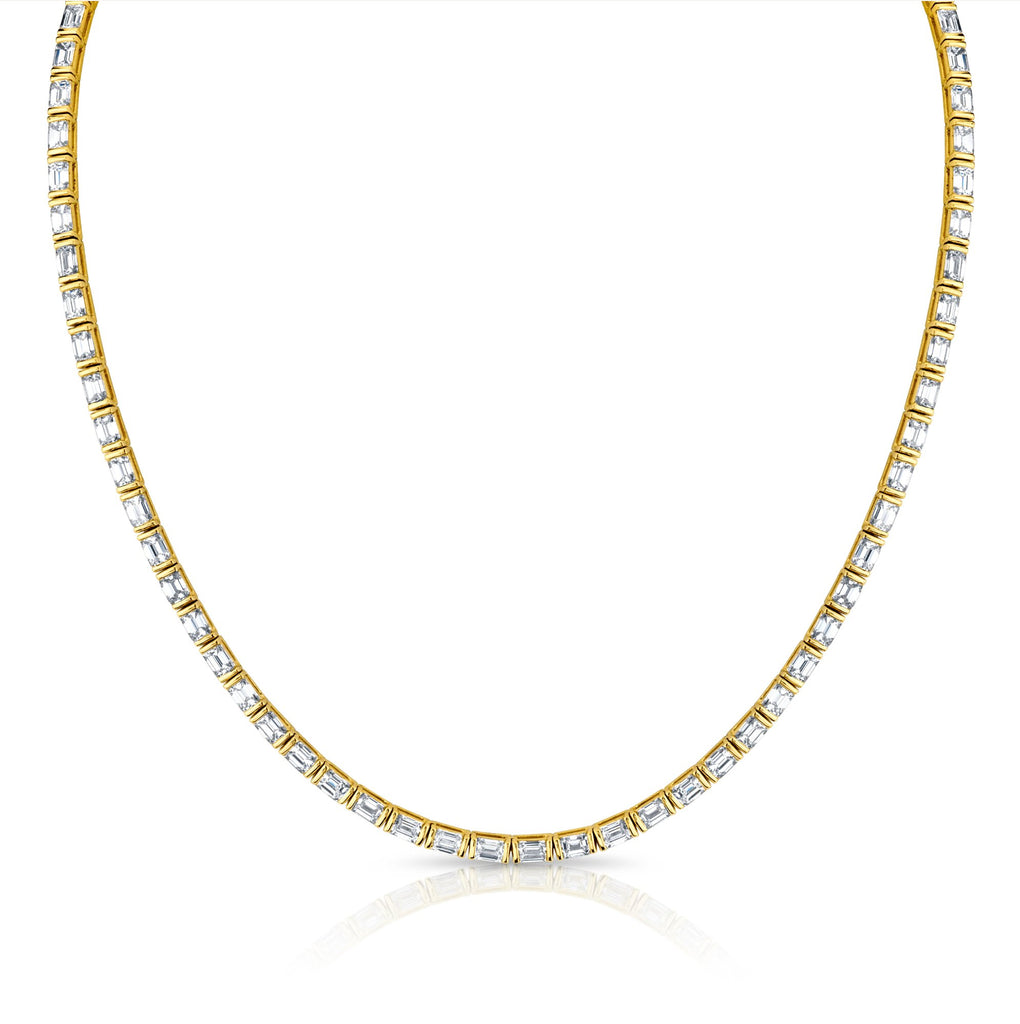 15.50 Carat Diamond Emerald Cut Necklace - Chapel Hills Jewelry