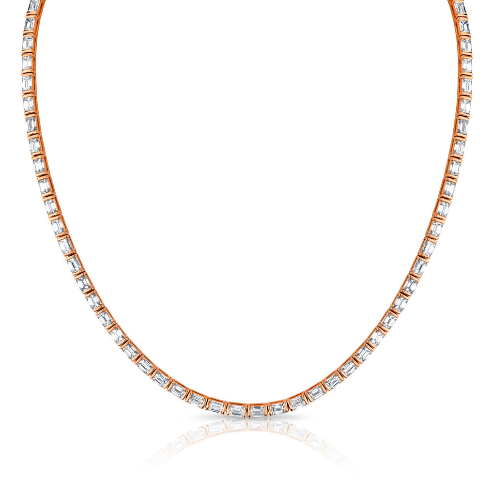 15.50 Carat Diamond Emerald Cut Necklace - Chapel Hills Jewelry