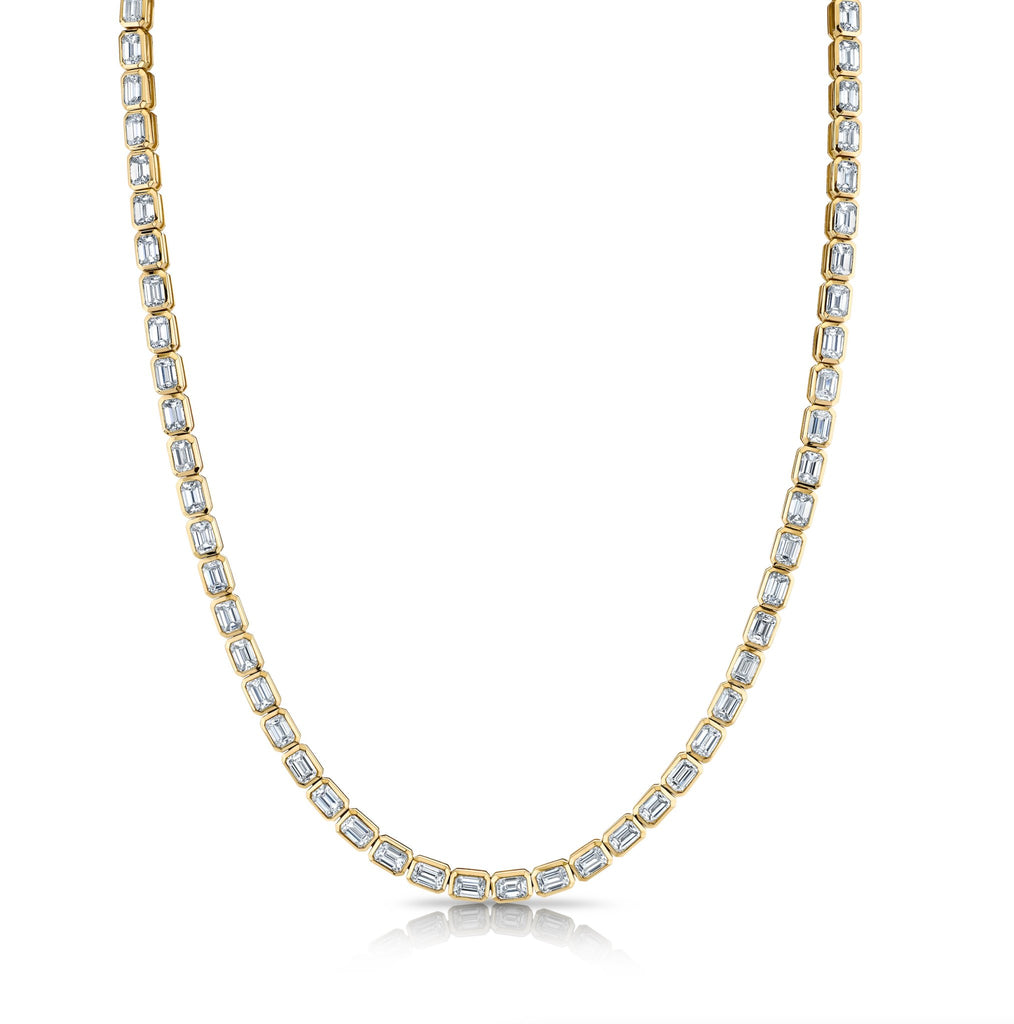 17.4 Carat Yellow Gold East - West Diamond Bezel - Set - Chapel Hills Jewelry