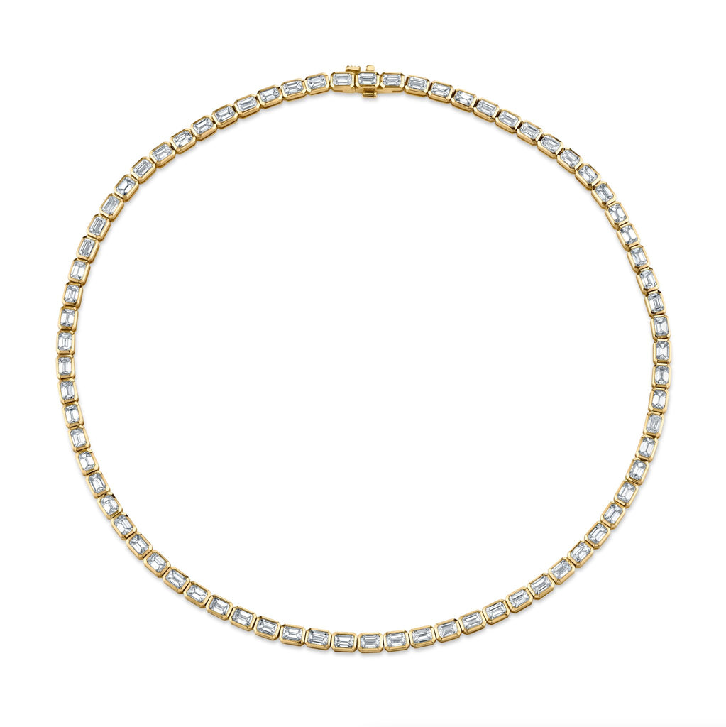 17.4 Carat Yellow Gold East - West Diamond Bezel - Set - Chapel Hills Jewelry