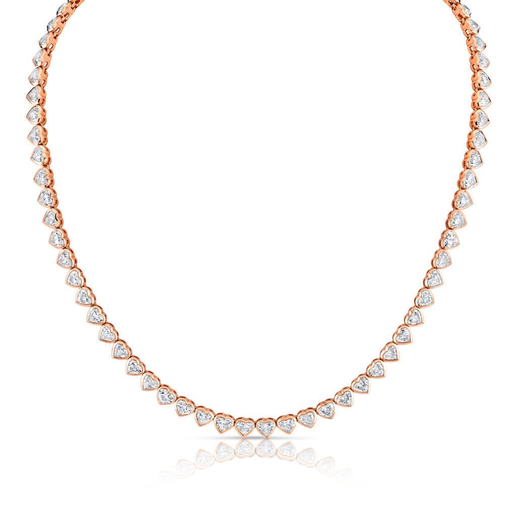 17.90 Carat 18k Yellow Gold Bezel Straight Line Necklace - Chapel Hills Jewelry