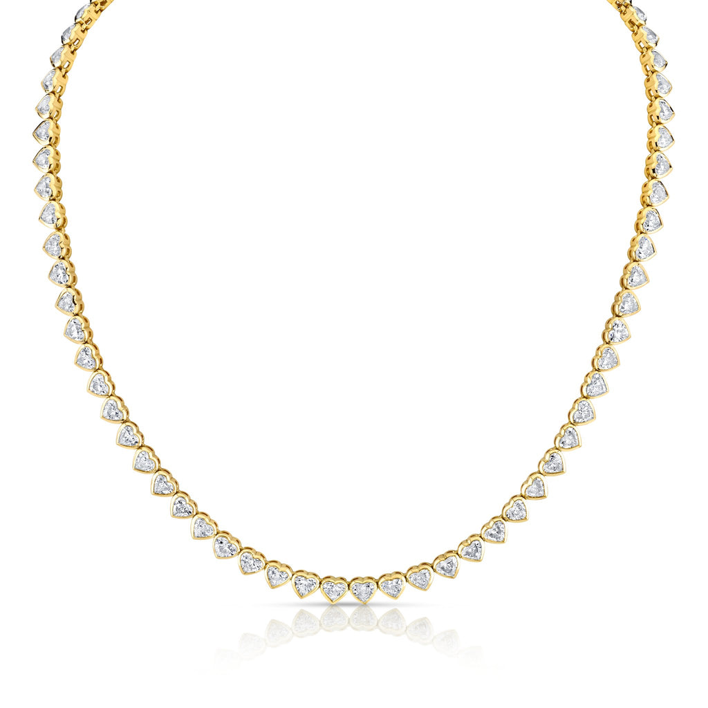 17.90 Carat 18k Yellow Gold Bezel Straight Line Necklace - Chapel Hills Jewelry