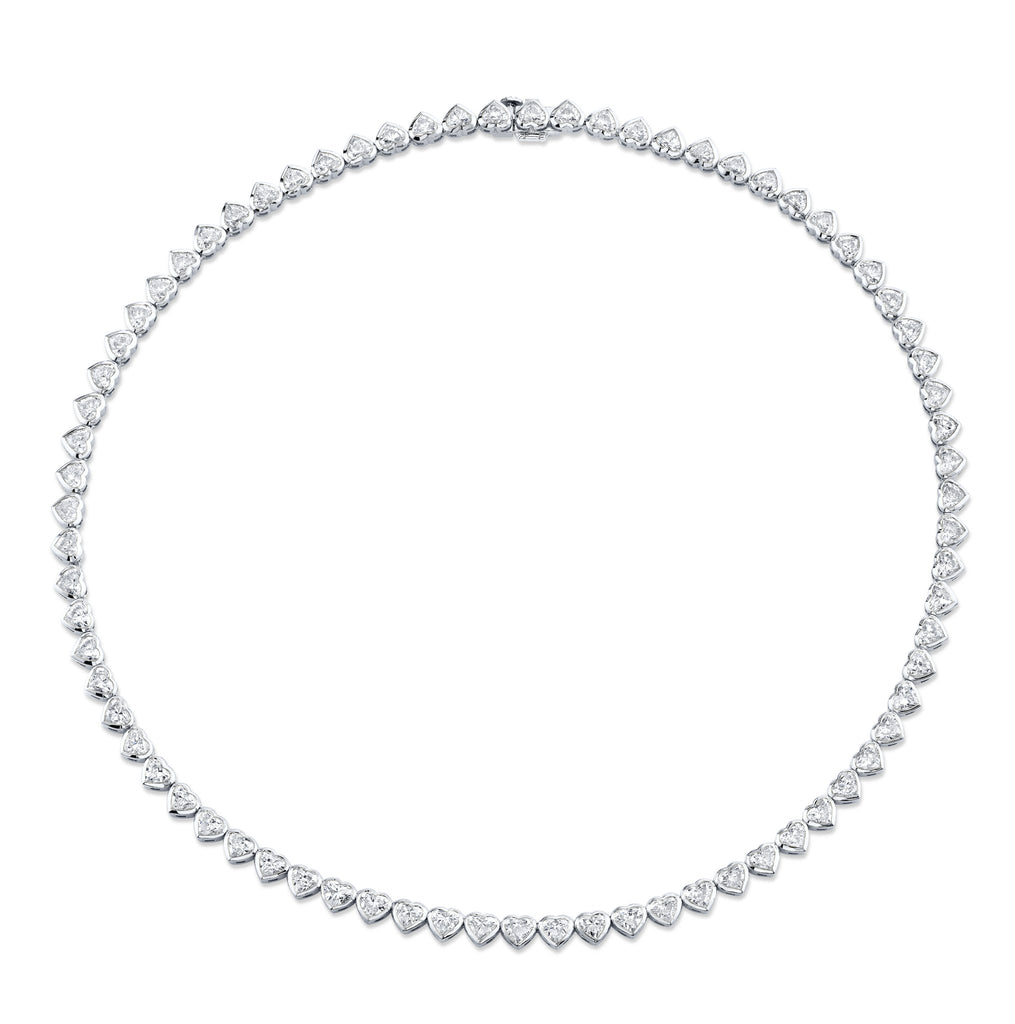 17.90 Carat 18k Yellow Gold Bezel Straight Line Necklace - Chapel Hills Jewelry