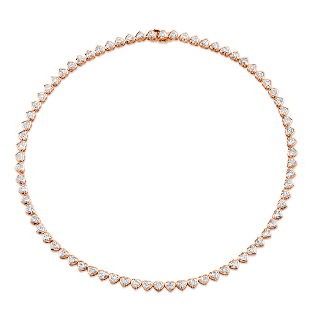 17.90 Carat 18k Yellow Gold Bezel Straight Line Necklace - Chapel Hills Jewelry