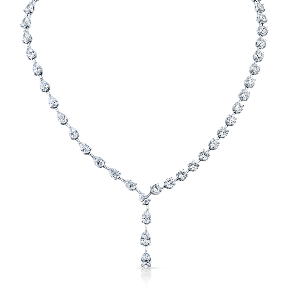 22.17 Carat Rounds and Pear Shape Diamond Lariat - Chapel Hills Jewelry
