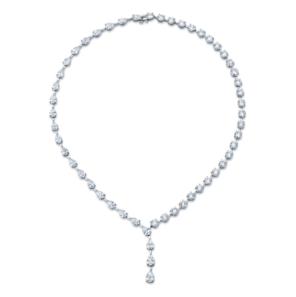 22.17 Carat Rounds and Pear Shape Diamond Lariat - Chapel Hills Jewelry