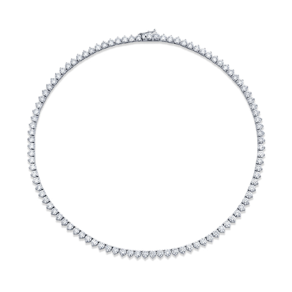 24.22 Carat 18k White Gold 3 - Prong Diamond Necklace - Chapel Hills Jewelry