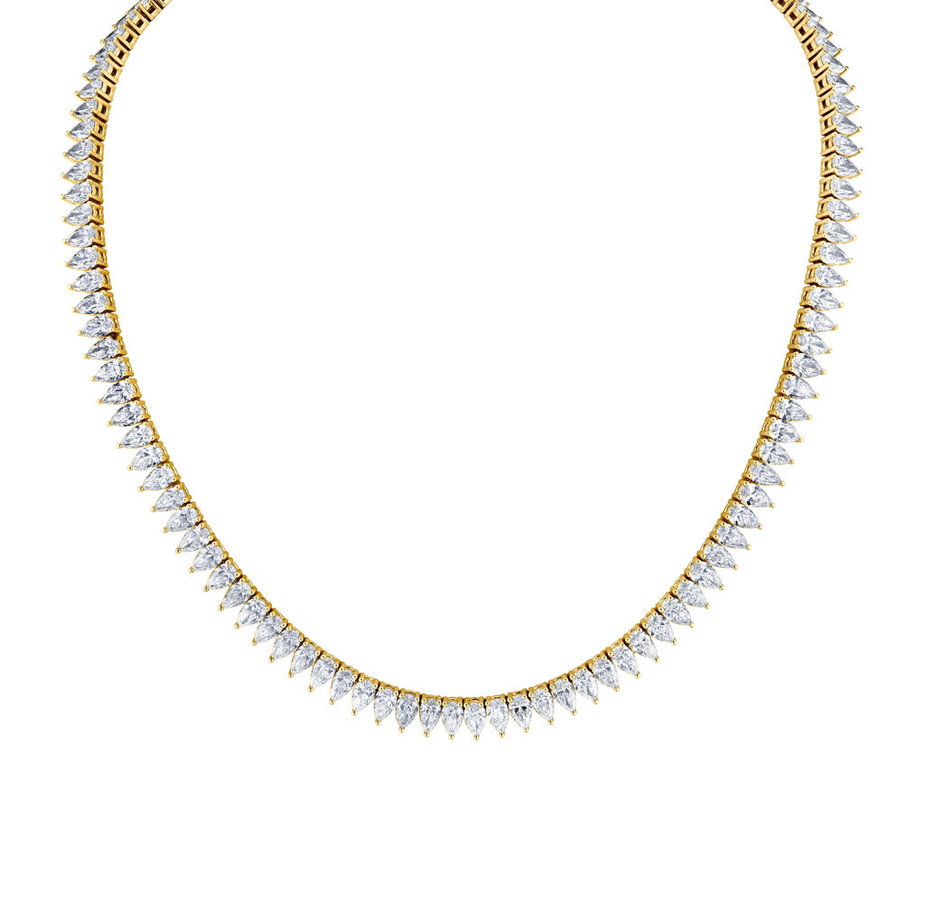 27.66 Carat 18k Yellow Gold Straight Line Necklace - Chapel Hills Jewelry