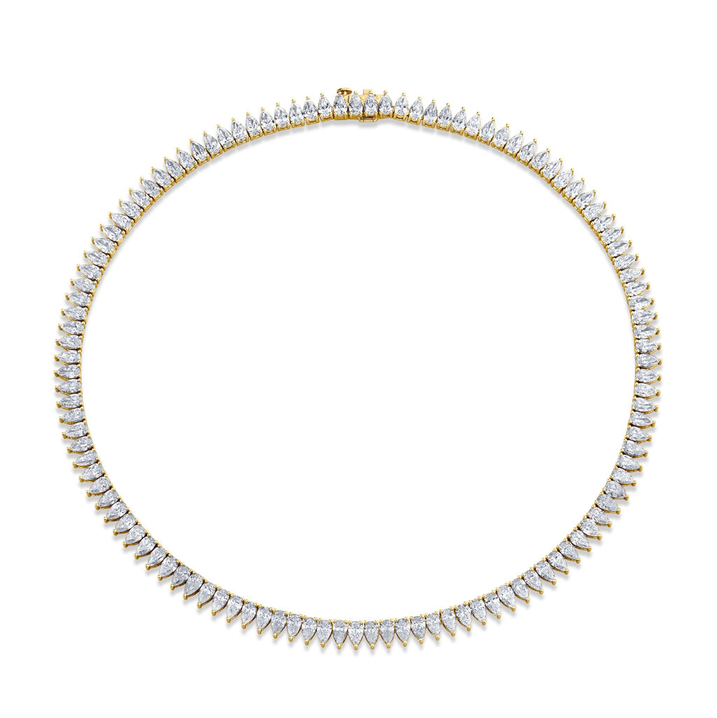 27.66 Carat 18k Yellow Gold Straight Line Necklace - Chapel Hills Jewelry