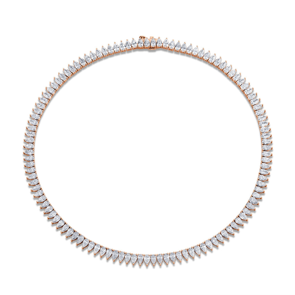 27.66 Carat 18k Yellow Gold Straight Line Necklace - Chapel Hills Jewelry