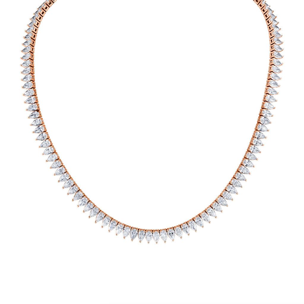 27.66 Carat 18k Yellow Gold Straight Line Necklace - Chapel Hills Jewelry
