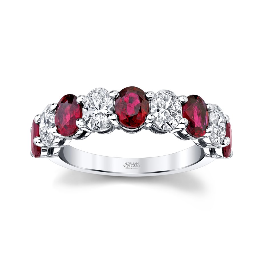 3.18 Carat White Gold Ruby and Oval Ring - Chapel Hills Jewelry