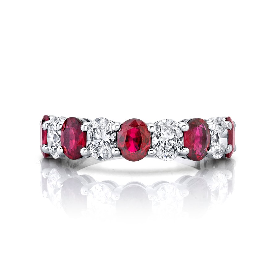 3.18 Carat White Gold Ruby and Oval Ring - Chapel Hills Jewelry