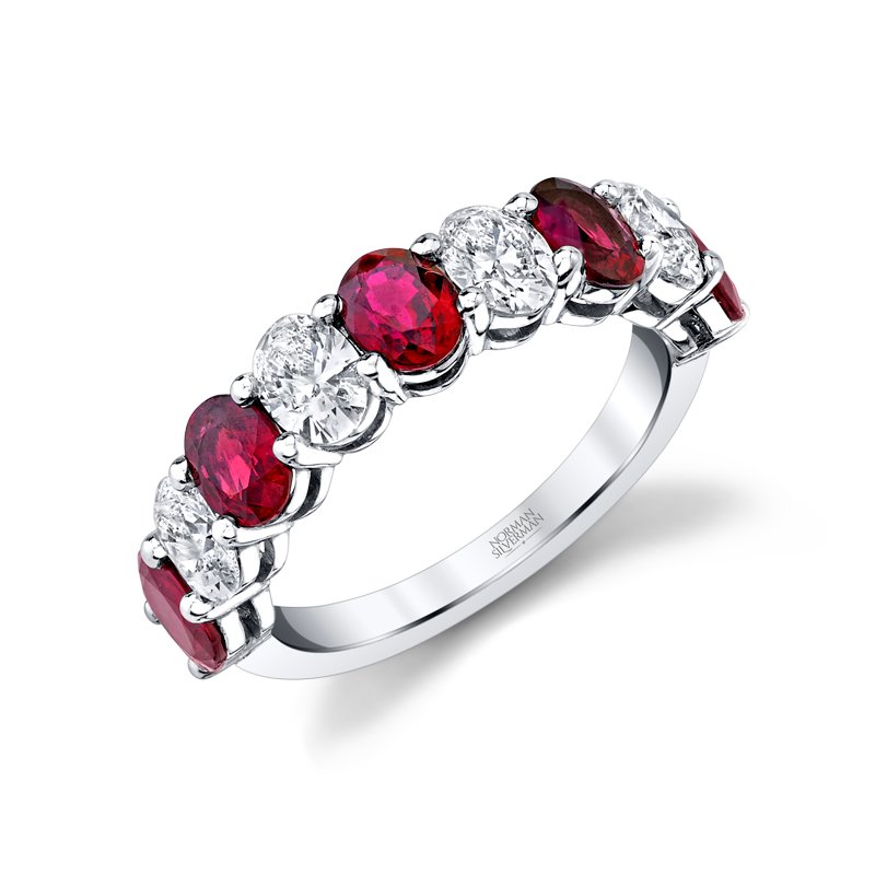3.18 Carat White Gold Ruby and Oval Ring - Chapel Hills Jewelry