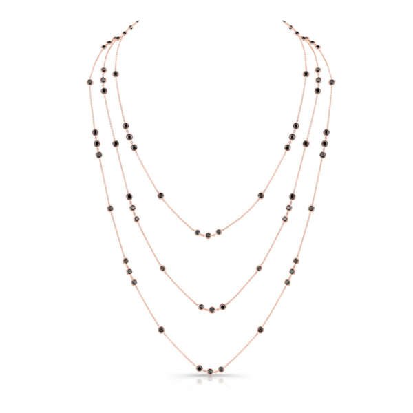 33 Carat Rose Gold Black Diamonds By the Yard Necklace - Chapel Hills Jewelry
