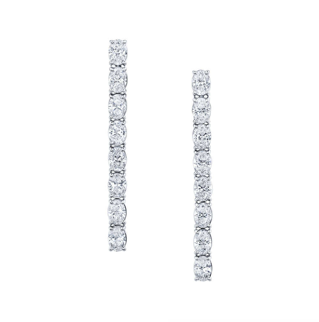 5 Carat Single Row Oval Diamond Dangle Earring - Chapel Hills Jewelry