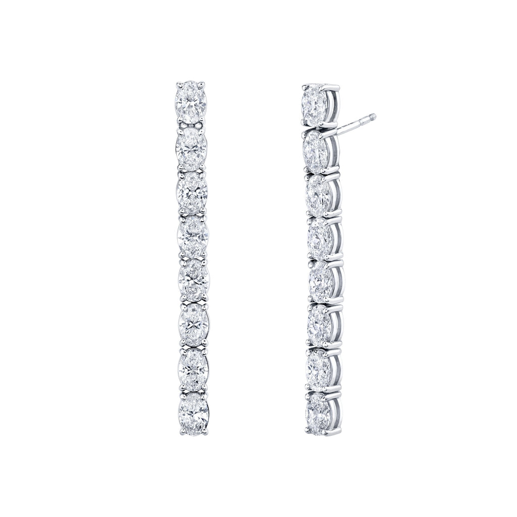 5 Carat Single Row Oval Diamond Dangle Earring - Chapel Hills Jewelry