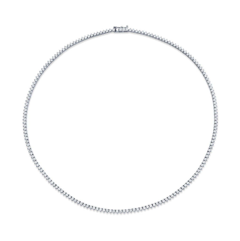 5.86 Carat 18k White Gold 3 - Prong Round Brilliant Diamonds Necklace - Chapel Hills Jewelry