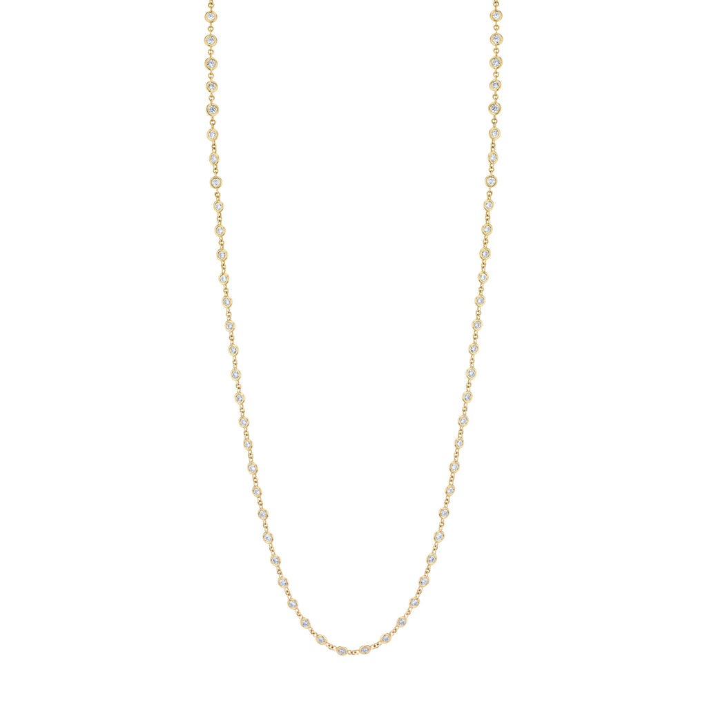 7 Carat Yellow Gold Round Brilliant Diamonds By the Yard Necklace - Chapel Hills Jewelry