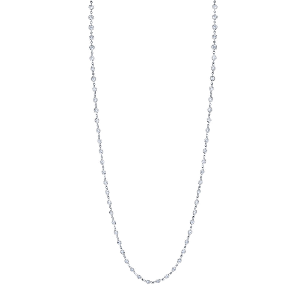 7 Carat Yellow Gold Round Brilliant Diamonds By the Yard Necklace - Chapel Hills Jewelry