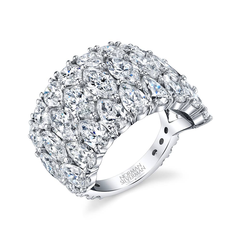 7.5 Carat Marquise and Pear Half Way Band - Chapel Hills Jewelry