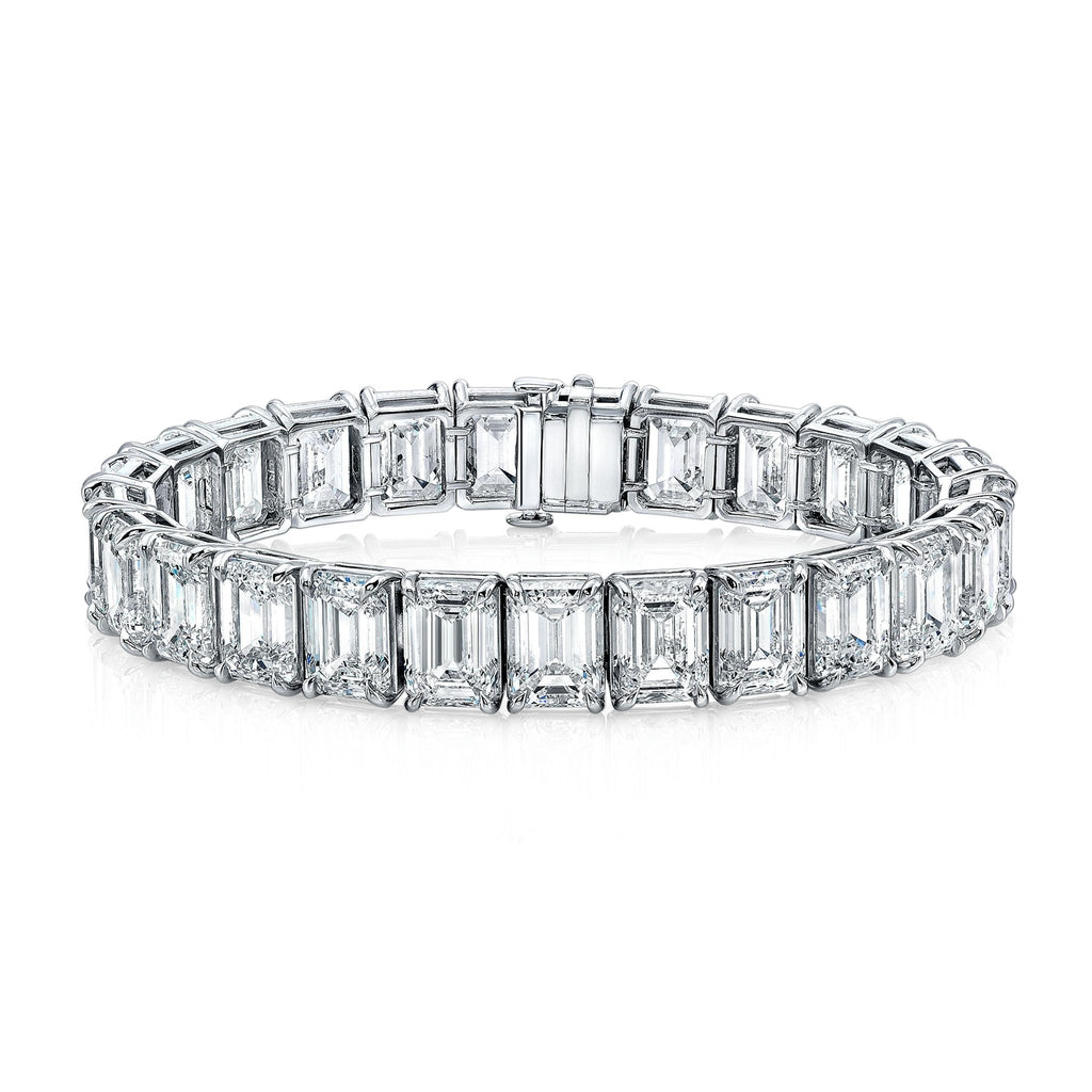 75.98 Carat Emerald Cut Diamond Classic Straight Line Bracelet - Chapel Hills Jewelry