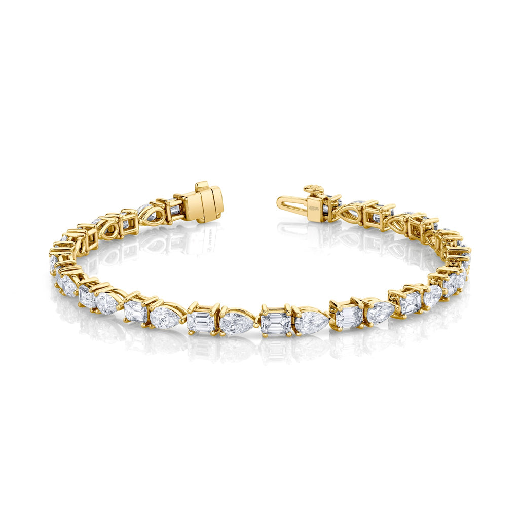 8.58 Carat 18k White Gold Pear and Emerald Cut Bracelet - Chapel Hills Jewelry