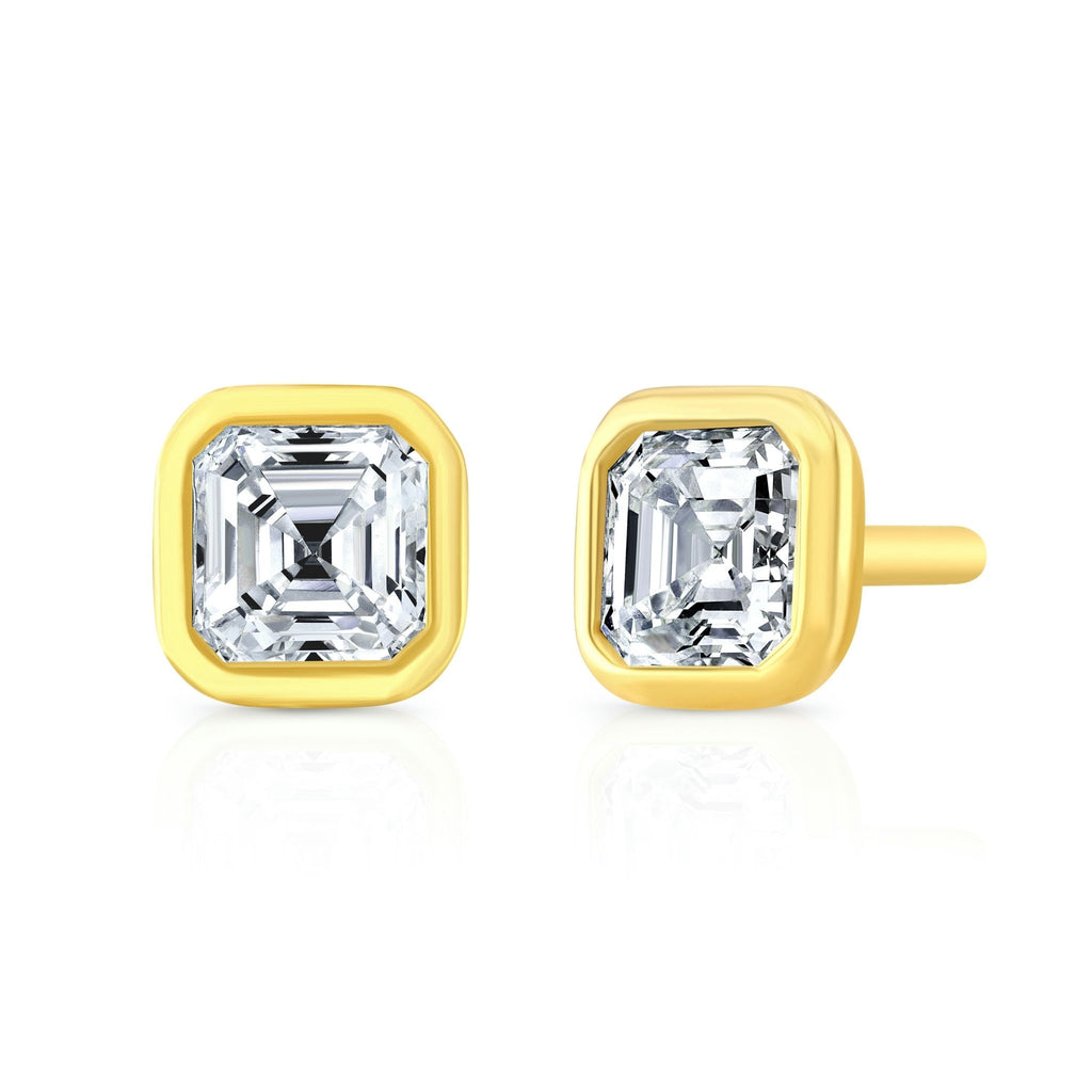 Asscher Cut Diamond Bezel Studs - Chapel Hills Jewelry