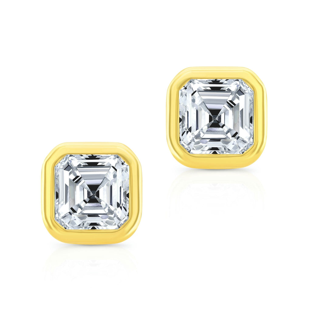 Asscher Cut Diamond Bezel Studs - Chapel Hills Jewelry