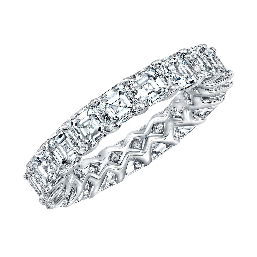 Asscher Cut Platinum Eternity Band - Chapel Hills Jewelry