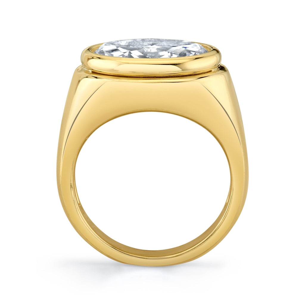 Bezel - set Oval Cut Diamond Ring - Chapel Hills Jewelry