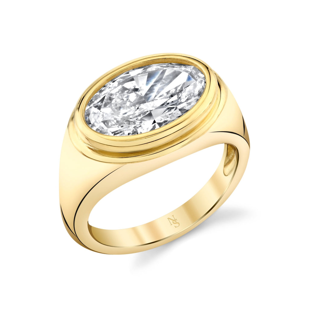 Bezel - set Oval Cut Diamond Ring - Chapel Hills Jewelry