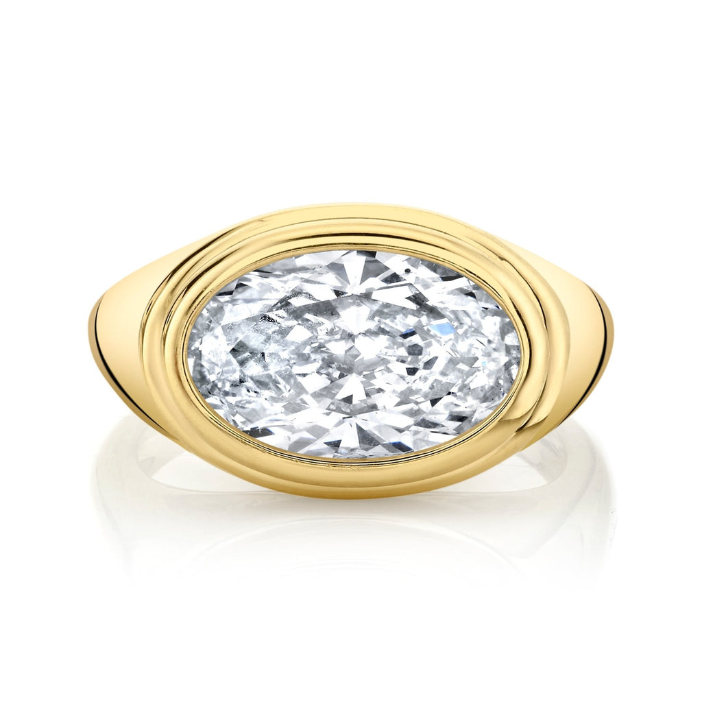 Bezel - set Oval Cut Diamond Ring - Chapel Hills Jewelry