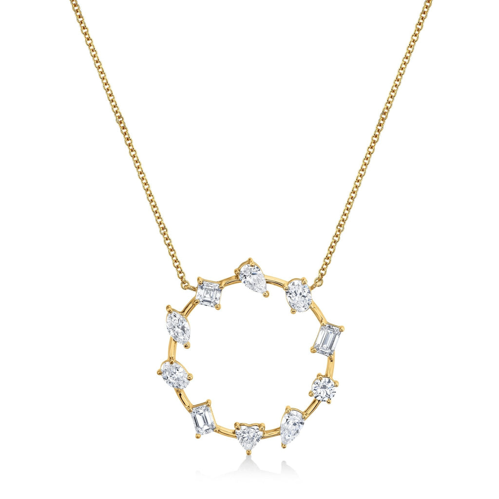 Circle of Shapes in 18k Yellow Gold Pendant - Chapel Hills Jewelry