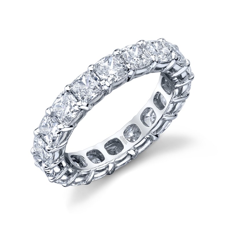 Cushion Cut Eternity Band in Platinum - Chapel Hills Jewelry