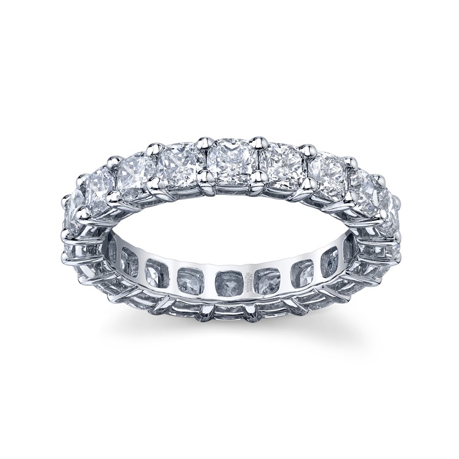 Cushion Cut Eternity Band in Platinum - Chapel Hills Jewelry