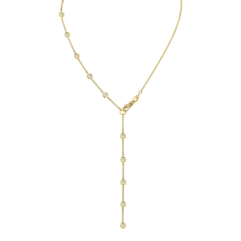 Diamond Lariat Necklace with Round Brilliants - Chapel Hills Jewelry